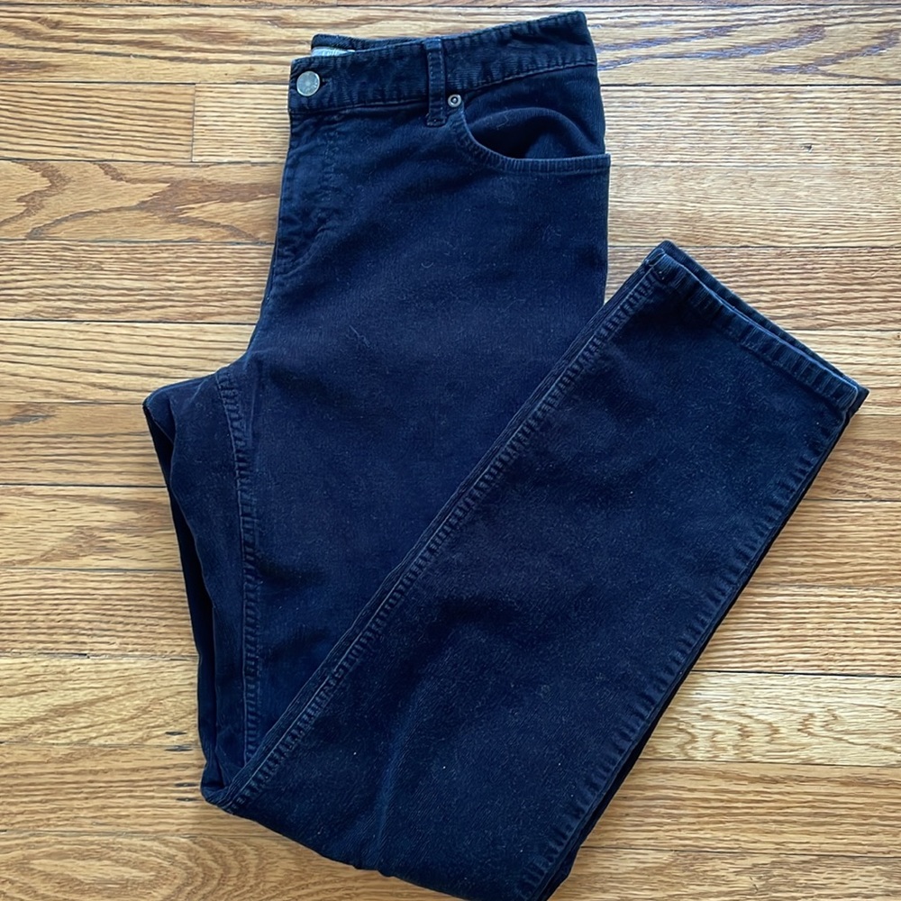 Women’s J JILL Corduroy Pants Stretch Slim Leg BLACK Size‎ 8